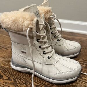 New UGG Women's ADIRONDACK III Leather Winter Waterproof Boots White